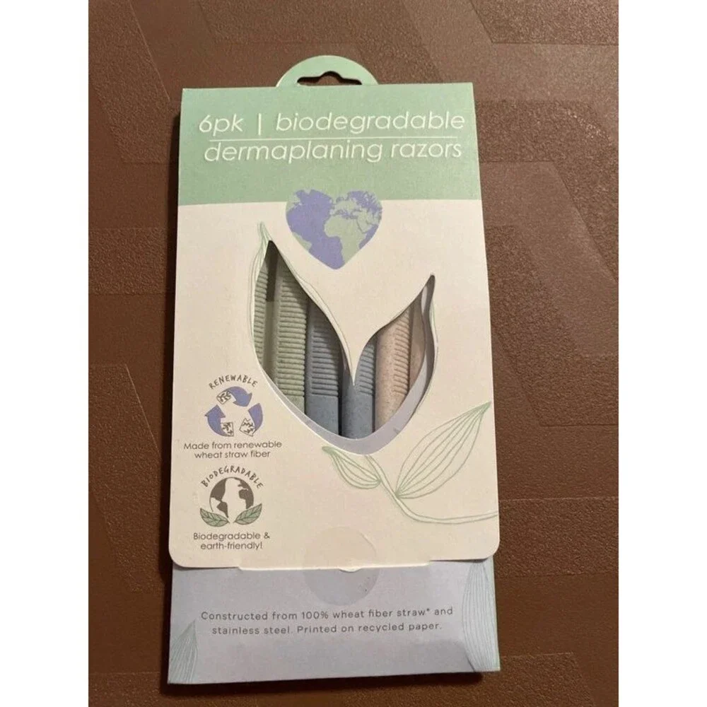 6pk Biodegradable Dermaplaning Razors